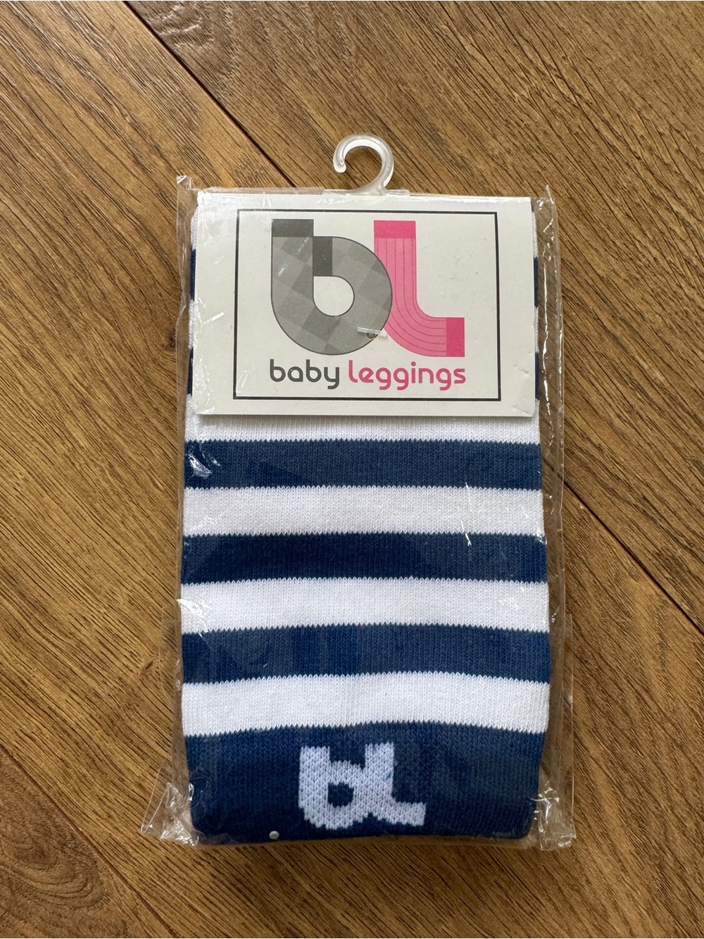 BL Baby Leggings Navy & White Striped Baby Leggings, NWT